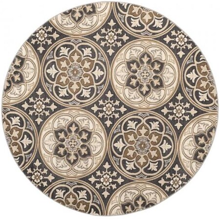Safavieh 8 x 8 ft. Lyndhurst Power Loomed Round Area Rug Light Grey & Beige LNH341B-8R